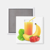 Banaanaardbei schudden magneet (Voorkant / Achterkant)