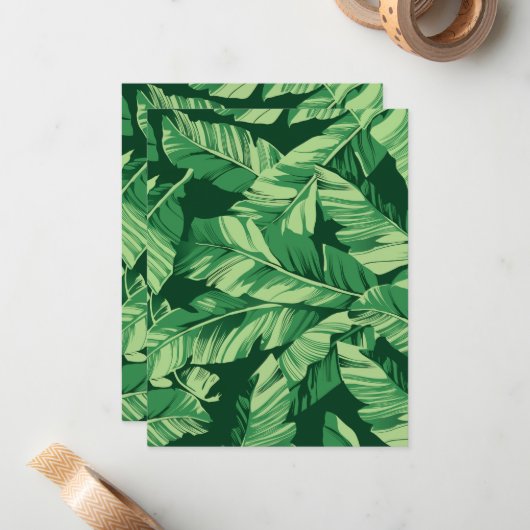 Banaanbladeren 2 notitiekaartje (Voorkant / Achterkant in situ)