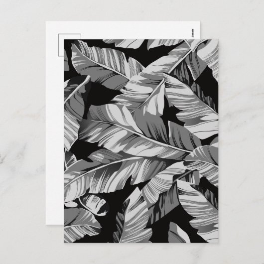 Banaanbladeren 3 feestdagenkaart (Voorkant / Achterkant)