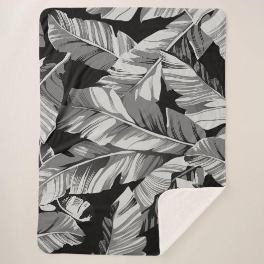 Banaanbladeren 3 sherpa deken (Voorkant)