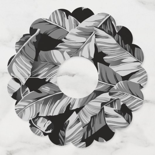 Banaanbladeren 3 wijnglaslabel (Voorkant)