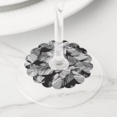 Banaanbladeren 3 wijnglaslabel (Dichtbij)