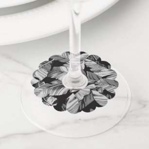 Banaanbladeren 3 wijnglaslabel