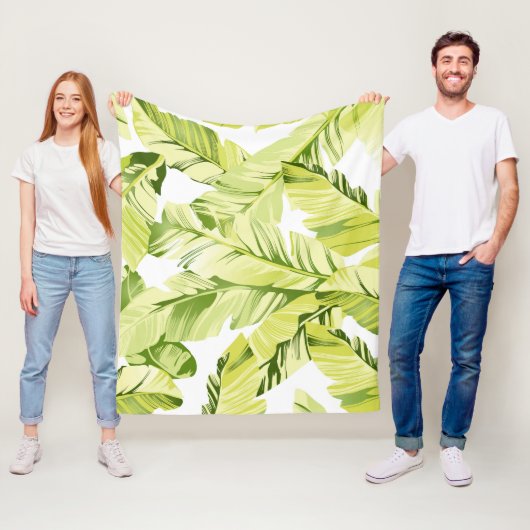 Banaanbladeren 4 fleece deken (In situ)