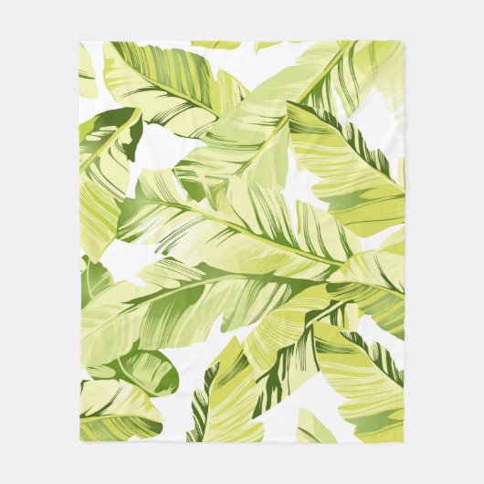 Banaanbladeren 4 fleece deken (Voorkant)
