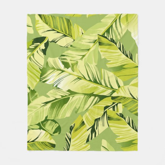 Banaanbladeren 5 fleece deken (Voorkant)