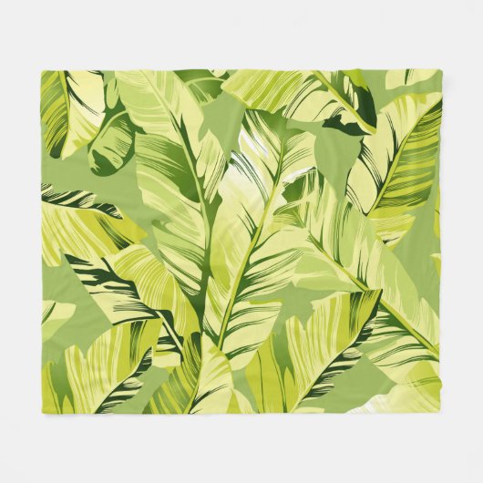Banaanbladeren 5 fleece deken (Voorkant (Horizontaal))