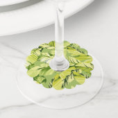 Banaanbladeren 5 wijnglaslabel (Dichtbij)