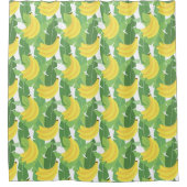 Banaanbladeren en fruitpatroon douchegordijn (Voorkant)