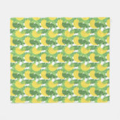 Banaanbladeren en fruitpatroon fleece deken (Voorkant (Horizontaal))