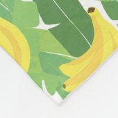 Banaanbladeren en fruitpatroon fleece deken (Hoek)