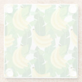 Banaanbladeren en fruitpatroon glazen onderzetter (Achterkant)