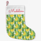 Banaanbladeren en fruitpatroon | Jouw namen toevoe Kleine Kerstsok (Voorkant)