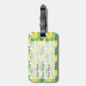Banaanbladeren en fruitpatroon | Monogram Bagagelabel (Achterkant verticaal)