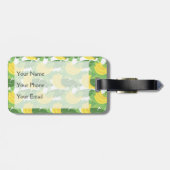 Banaanbladeren en fruitpatroon | Monogram Bagagelabel (Achterkant horizontaal)