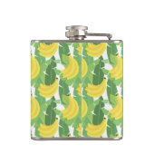 Banaanbladeren en fruitpatroon | Monogram Heupfles (Achterkant)