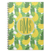 Banaanbladeren en fruitpatroon | Monogram Notitieboek (Voorkant)