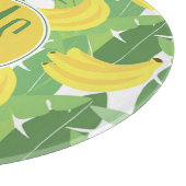 Banaanbladeren en fruitpatroon | Monogram Snijplank (Hoek)
