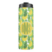 Banaanbladeren en fruitpatroon | Monogram Thermosbeker (Voorkant)