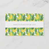 Banaanbladeren en fruitpatroon | Monogram Visitekaartje (Achterkant)