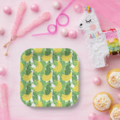 Banaanbladeren en fruitpatroon papieren bordje (Feest)