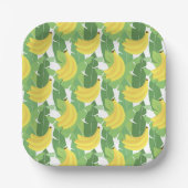 Banaanbladeren en fruitpatroon papieren bordje (Voorkant)