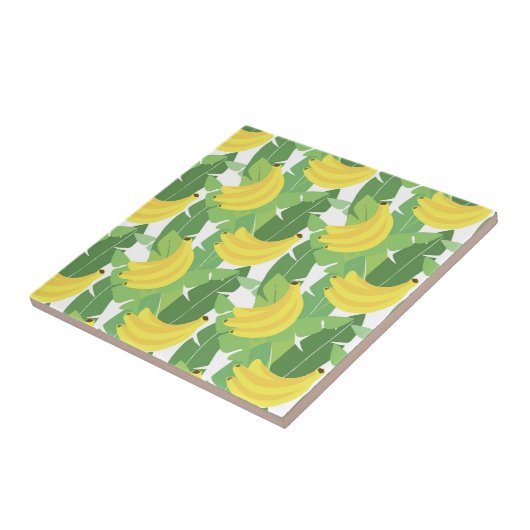 Banaanbladeren en fruitpatroon tegeltje (Zijkant)