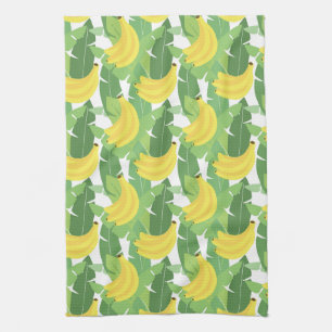 Banaanbladeren en fruitpatroon theedoek