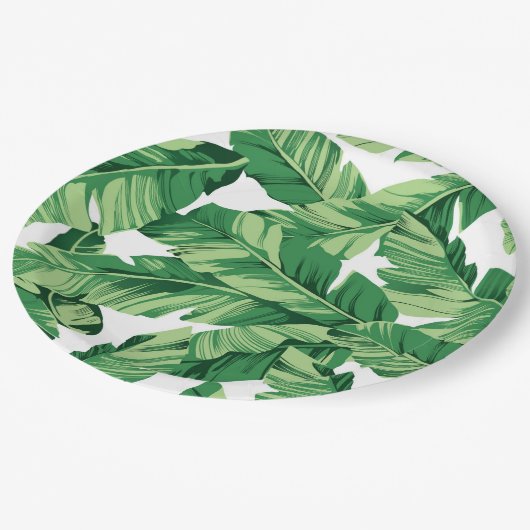 Banaanbladeren Papieren Bordje (Gekanteld)