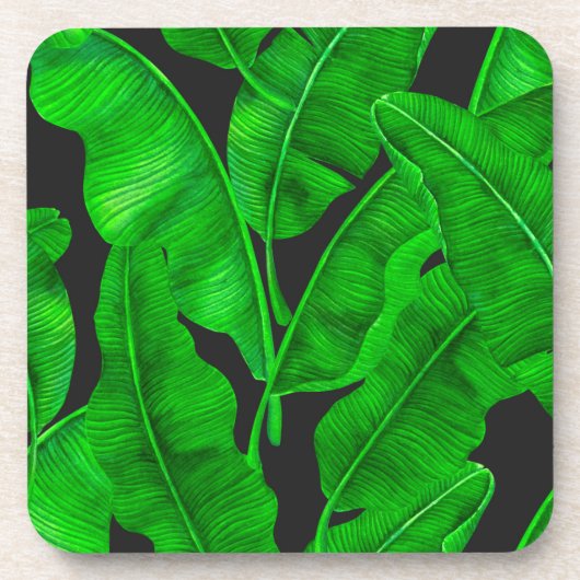 Banaanbladpatroon Bier Onderzetter (Voorkant)