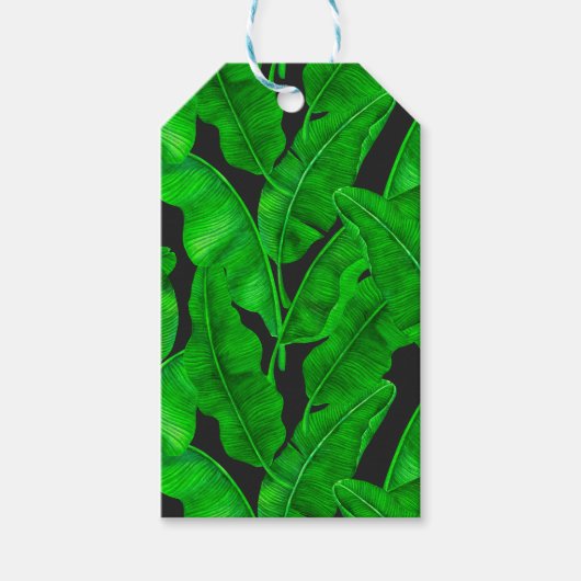 Banaanbladpatroon Cadeaulabel (Voorkant)