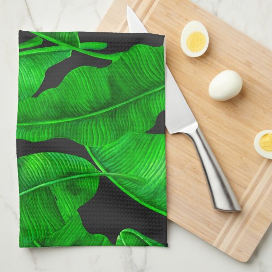 Banaanbladpatroon Theedoek (Quarter Fold)