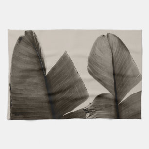 Banaanboombladeren in Sepia Theedoek