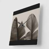 Banaanboombladeren in Sepia Vierkante Klok (Hoek)
