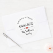 banaanbrood homemade met liefde simpele witte klas ronde sticker (Envelop)