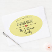 banaanbrood homemade met liefdesgeel ovale sticker (Envelop)