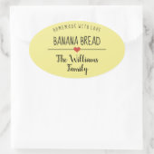 banaanbrood homemade met liefdesgeel ovale sticker (Tas)