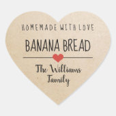 banaanbrood homemade met liefdeskraft hart sticker (Voorkant)