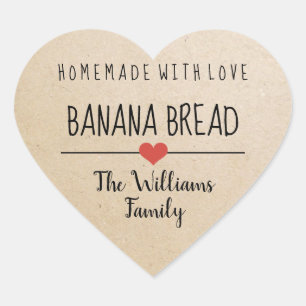 banaanbrood homemade met liefdeskraft hart sticker