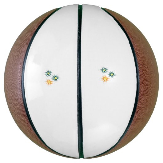 Banaangeel, donkerblauw groen, decoratief basketbal (Verticaal)