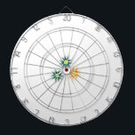 Banaangeel, donkerblauw groen, decoratief dartbord<br><div class="desc">Dartboard</div>