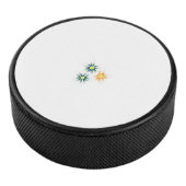 Banaangeel, donkerblauw groen, decoratief hockey puck (3/4)