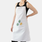 Banaangeel, donkerblauw groen, decoratief schort (Insitu)