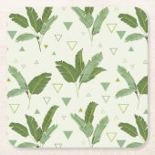 Banaanleder met driehoeken 2 kartonnen onderzetters (Voorkant)