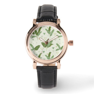 Banaanleder met driehoeken horloge