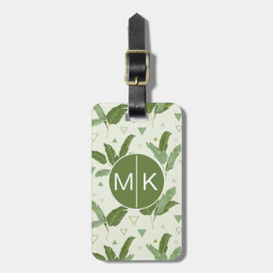 Banaanleder met driehoeken   Monogram Bagagelabel