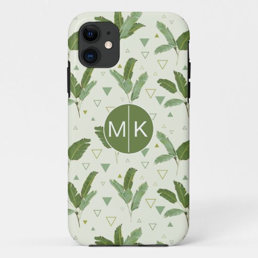 Banaanleder met driehoeken | Monogram Case-Mate iPhone Case (Achterkant)