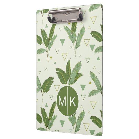 Banaanleder met driehoeken | Monogram Klembord (Links)