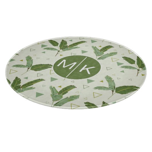 Banaanleder met driehoeken | Monogram Snijplank (Hoek)