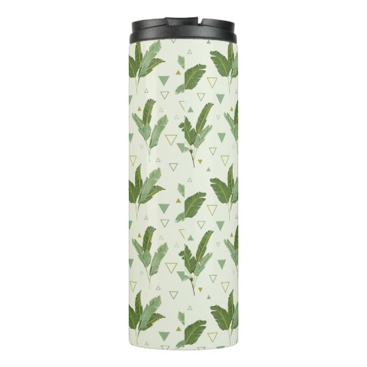 Banaanleder met driehoeken | Monogram Thermosbeker (Achterkant)